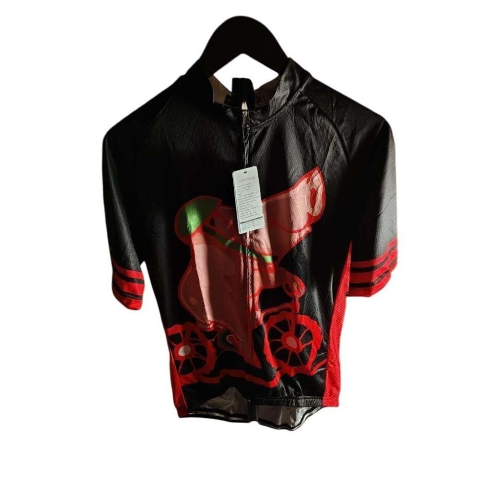 Rsscsports Cycling Jersey 2XL‎ Pig on Bike I Go Cycling Because I Love Food